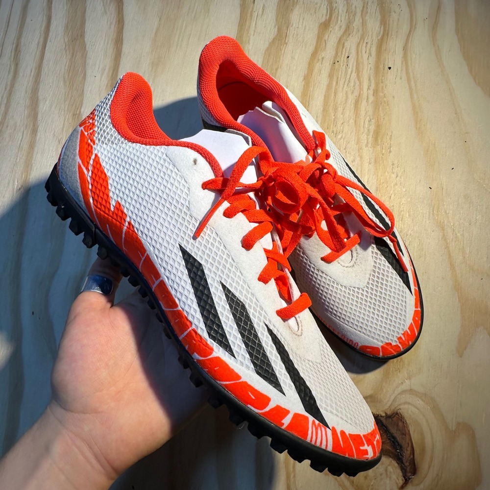 Adidas X Speedportal.4 Messi Turf Soccer Cleats White Orange GW8401 Mens 8